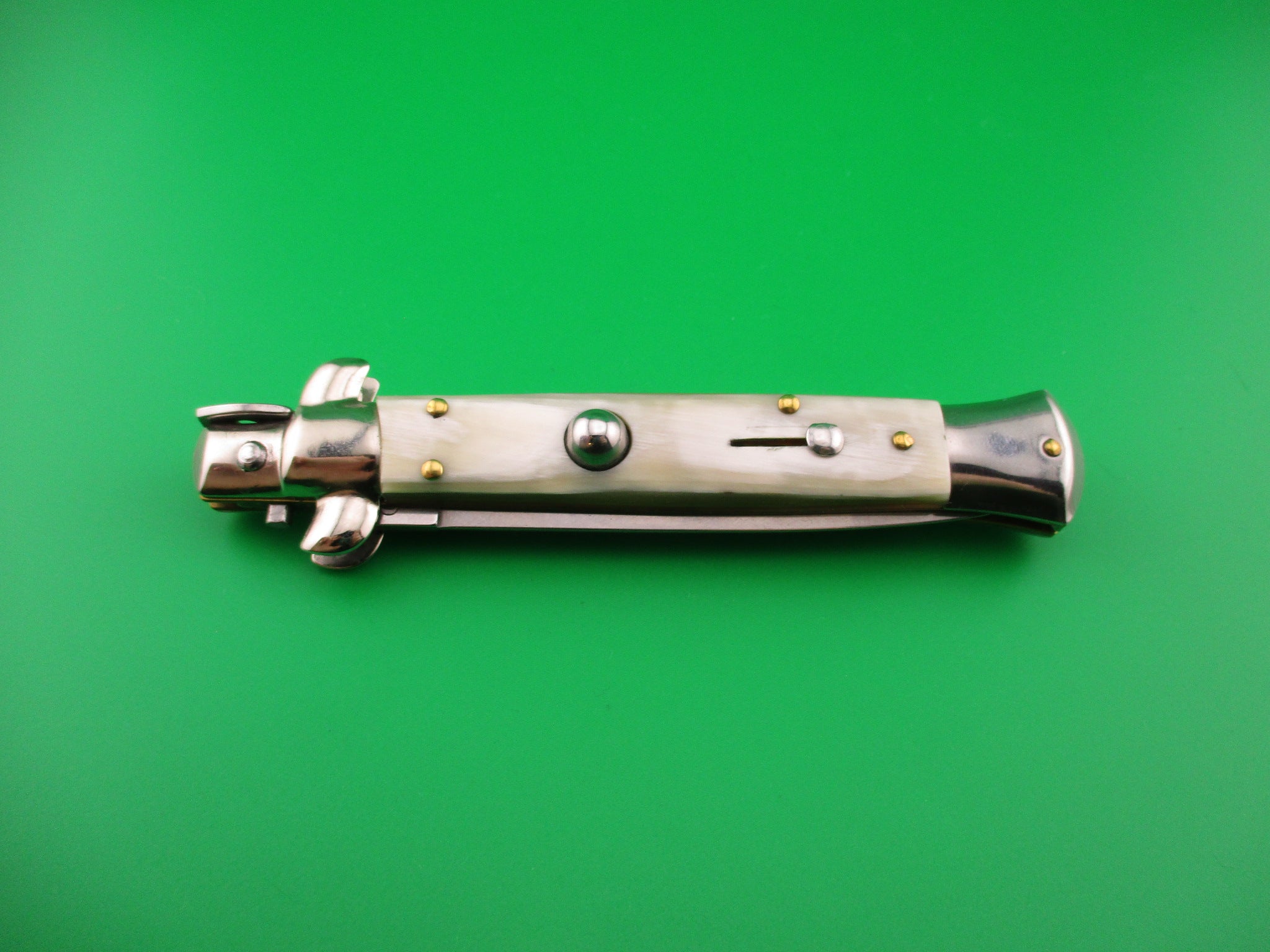 AB STILETTO ITALY 23cm Italian Dagger Blade Honey & Cream switchblade ...