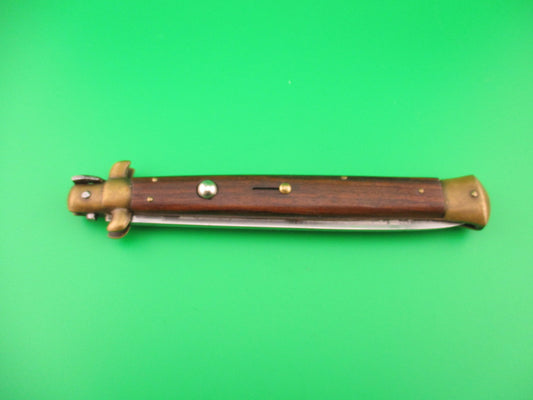 MP INOX 33cm Italian Vendetta Corsa Wood & Brass Vintage automatic knife