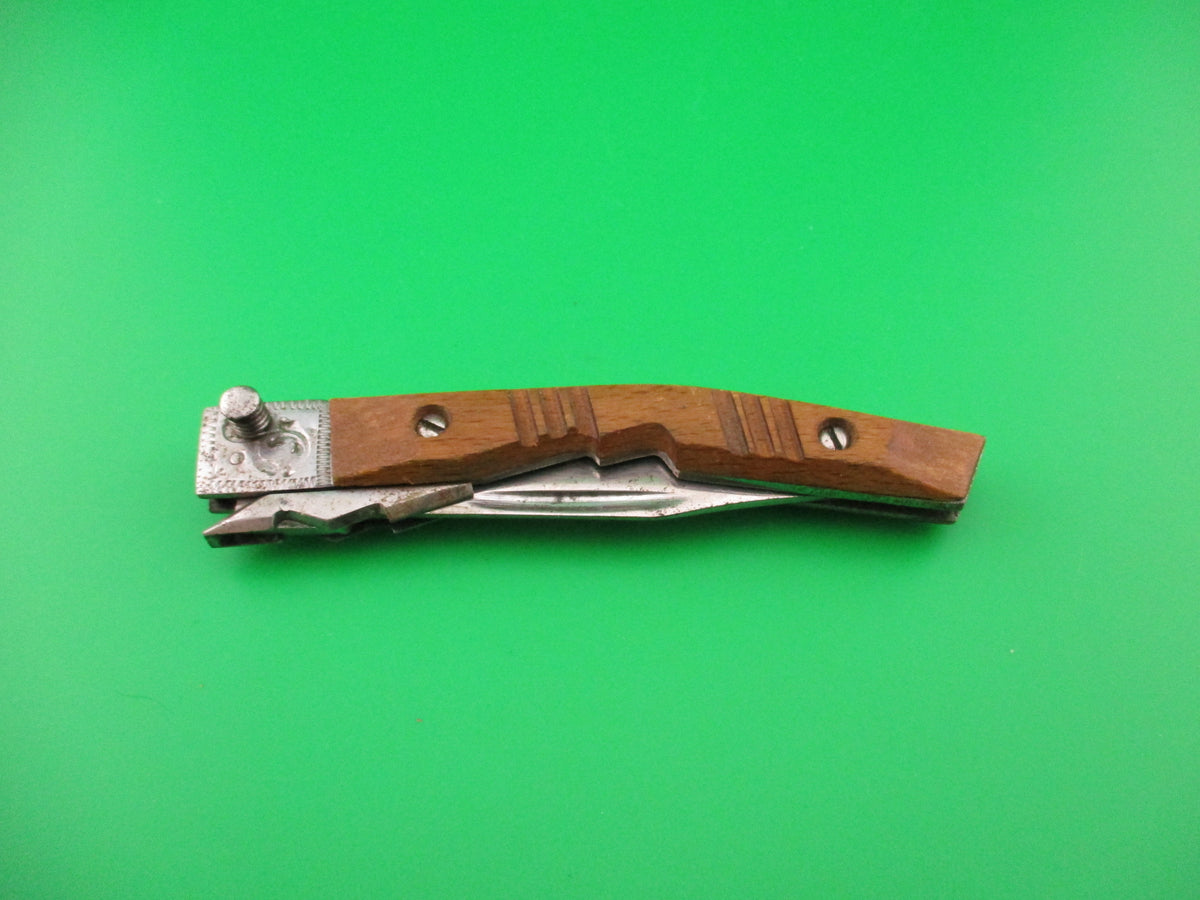 RPK 22cm Russian Prison Knife Swing guard Wood handles vintage automatic knife