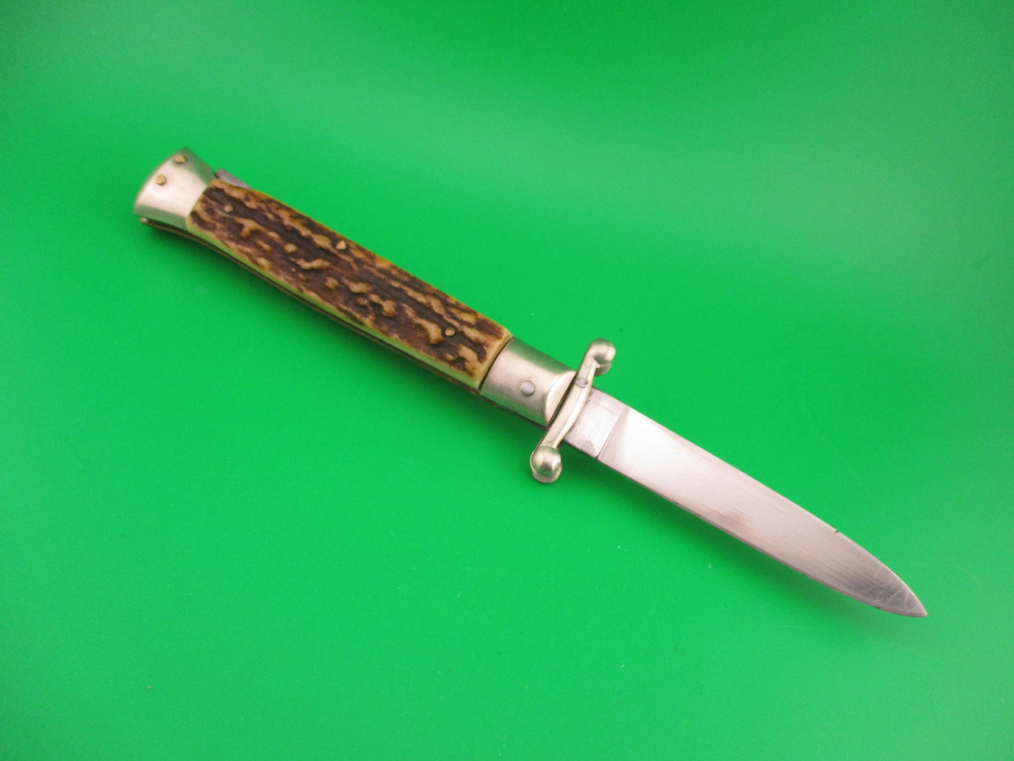 Rostfrei 4 20cm Italian Swing guard Stag Lockback Vintage automatic knife