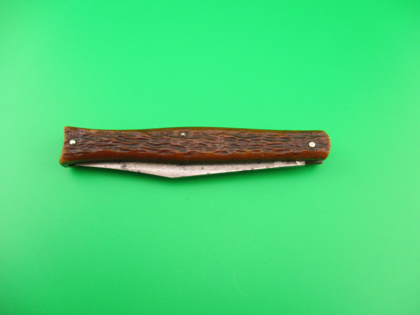 PRESTO PAT PEND-G #6000S Fishtail Jigged Bone scales Vintage switchblade knife