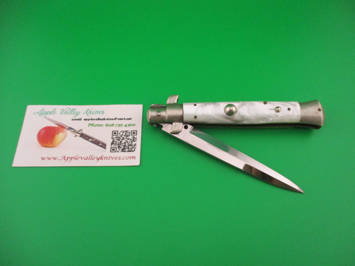 Rostfrei (slant) 23cm Italian Picklock Bayonet blade Pearlex Vintage 1950s automatic knife
