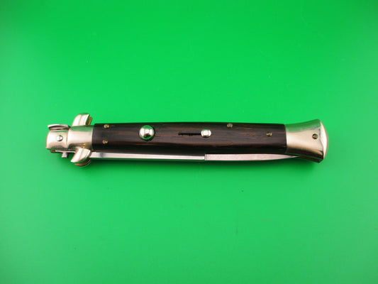 FRANK B 2002 28cm Italian Picklock Bayonet horn automatic knife in Wood box