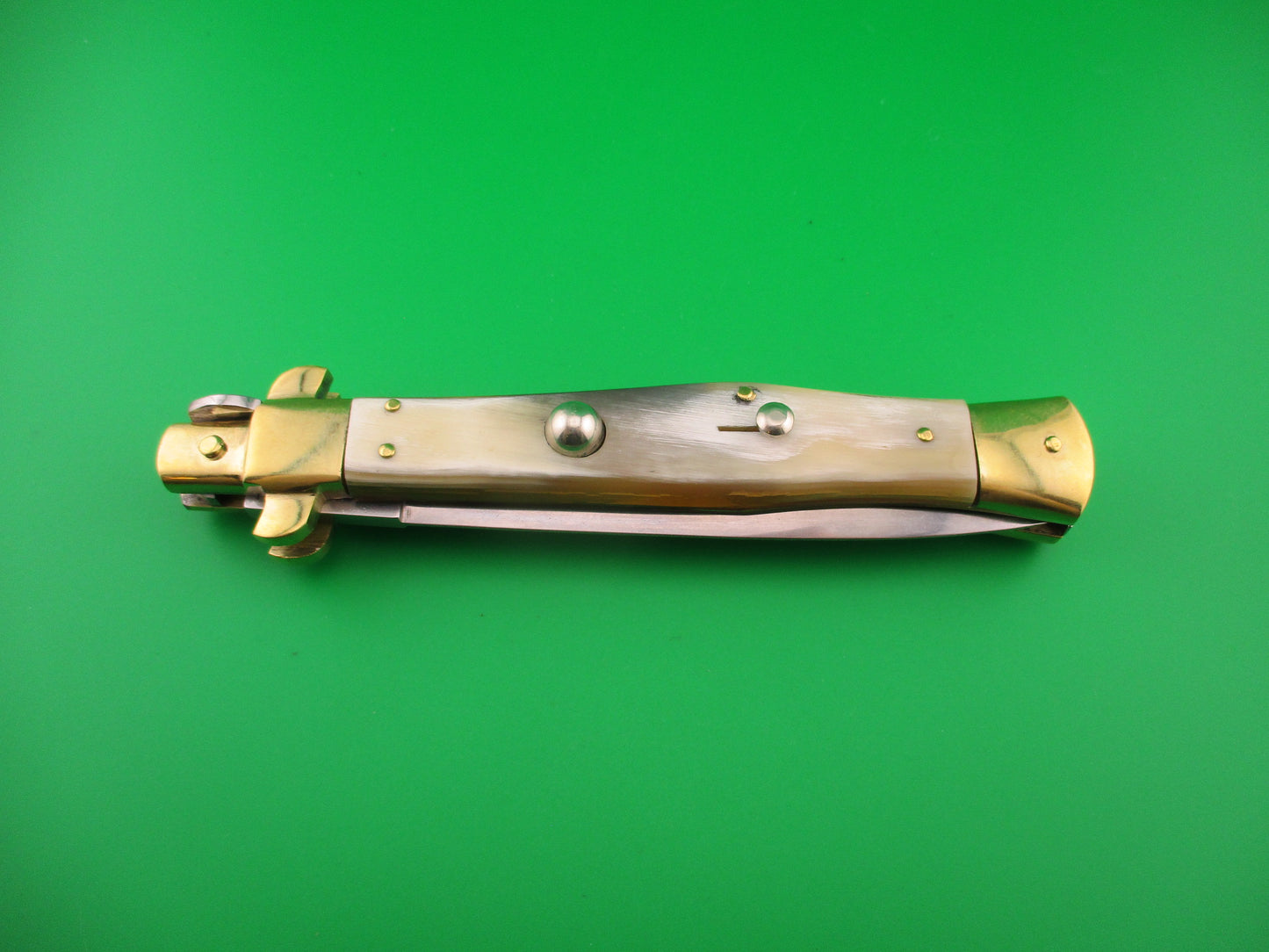 Renzo Pascotto Maniago Italy 30cm Italian Wasp body Picklock Brazilian Horn automatic knife