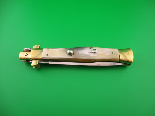 Renzo Pascotto Maniago Italy 30cm Italian Wasp body Picklock Brazilian Horn automatic knife