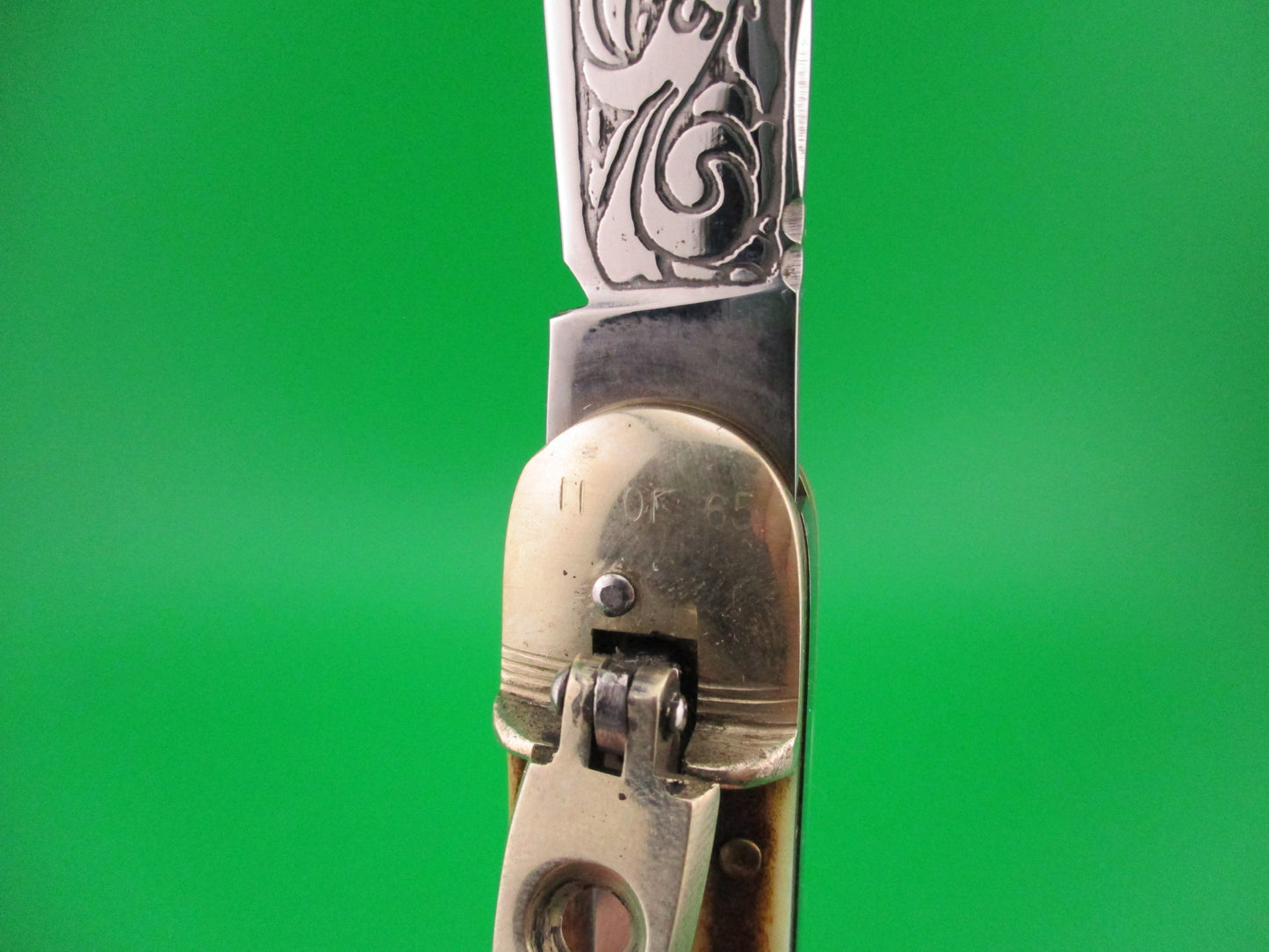 WRCA Hubertus 1985 Club Knife #11 of 65 11cm German Lever Stag automatic knife