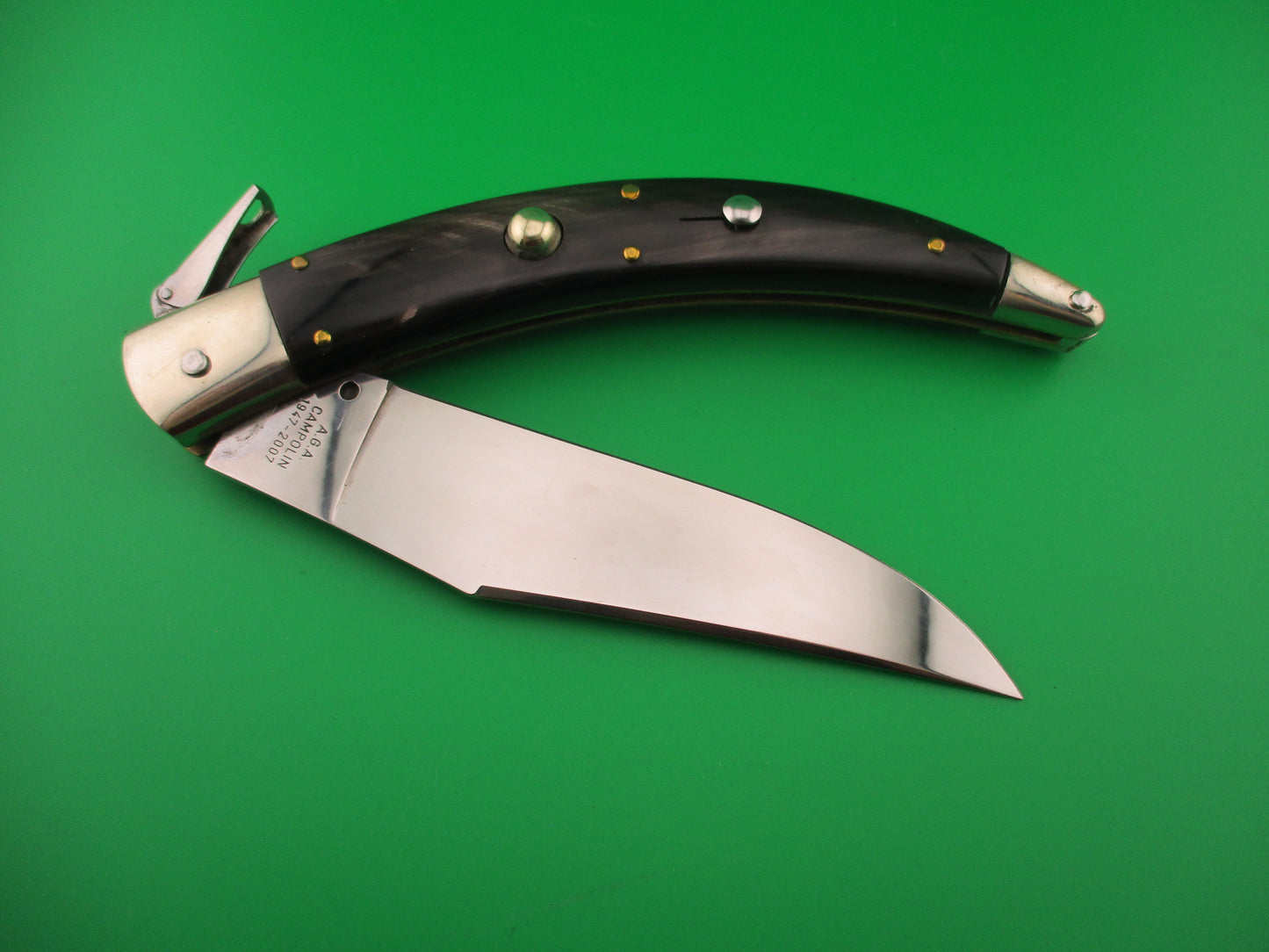 AGA CAMPOLIN ITALY 30cm Italian Horn Catalana Fulcrum automatic knife