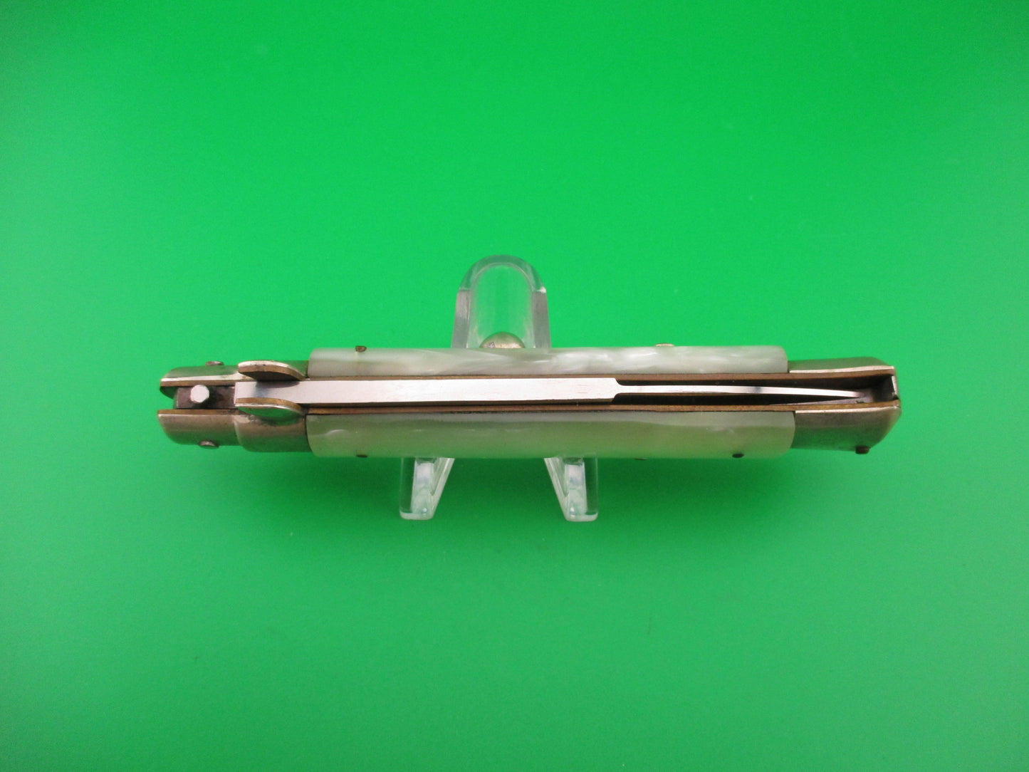 Rostfrei (slant) 23cm Italian Picklock Bayonet blade Pearlex Vintage 1950s automatic knife