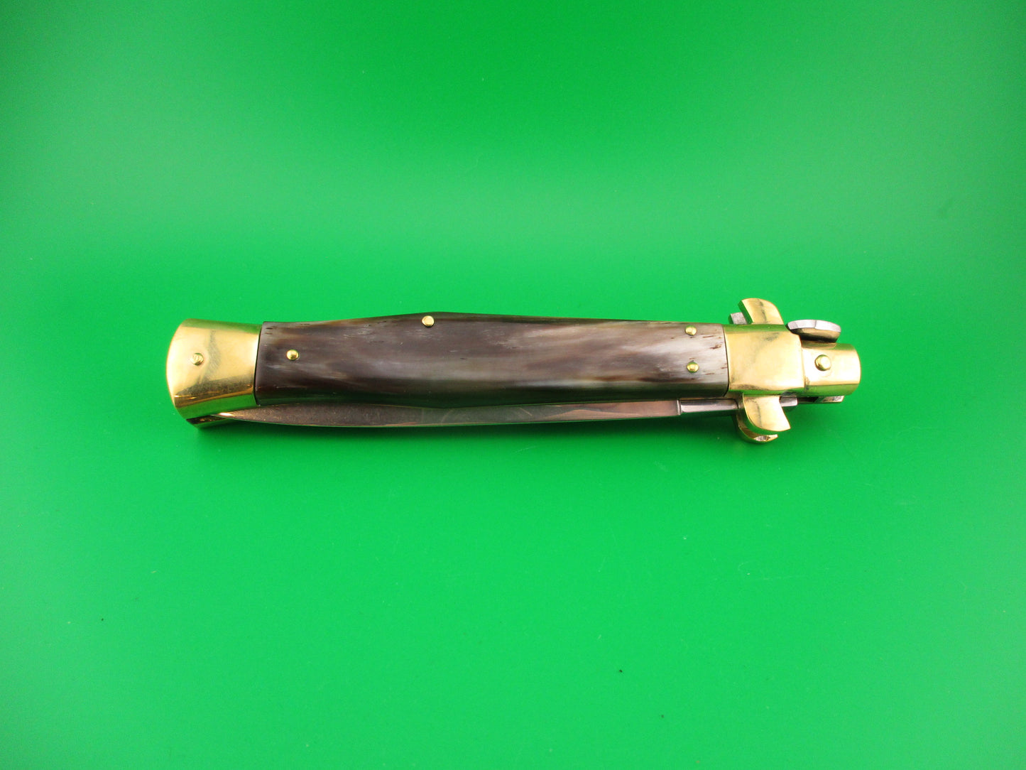 Renzo Pascotto Maniago Italy 30cm Italian Wasp body Picklock Brazilian Horn automatic knife