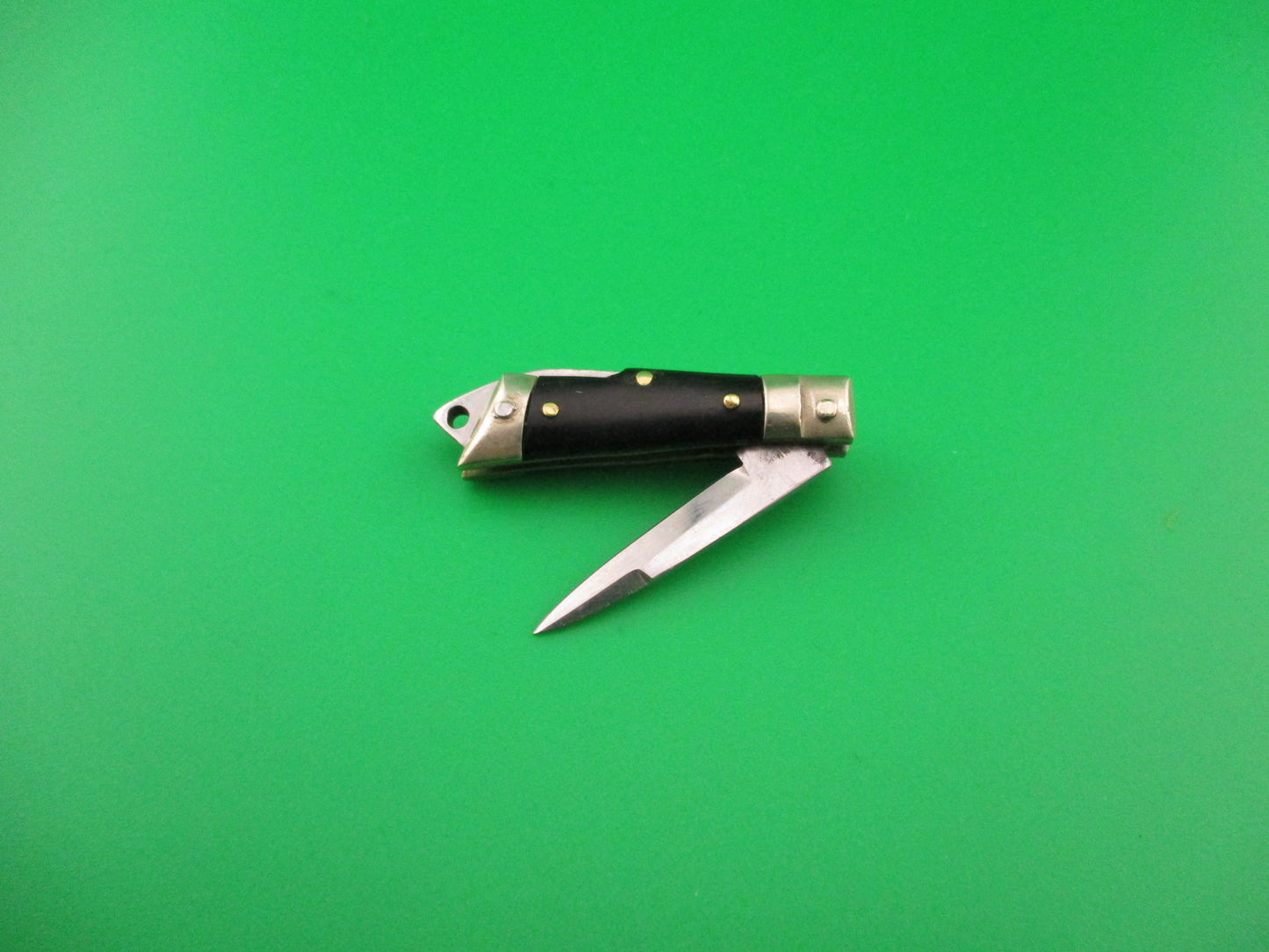 STAINLESS 7cm Japanese Mini Lever Slant Bolster automatic keychain knife