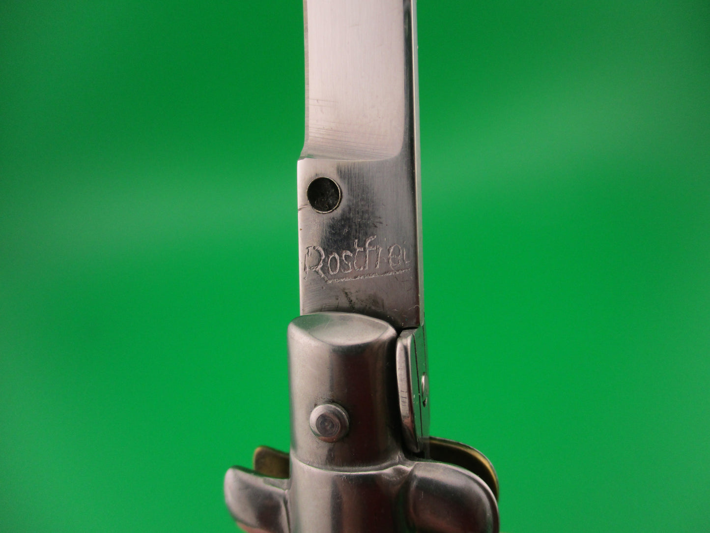 Rostfrei (slant) 18cm Italian Stiletto Swivel bolster Vintage automatic knife 1970s