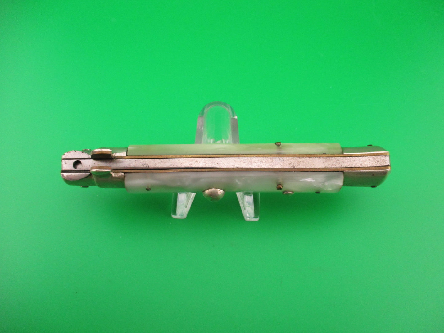 Rostfrei (slant) 23cm Italian Picklock Bayonet blade Pearlex Vintage 1950s automatic knife