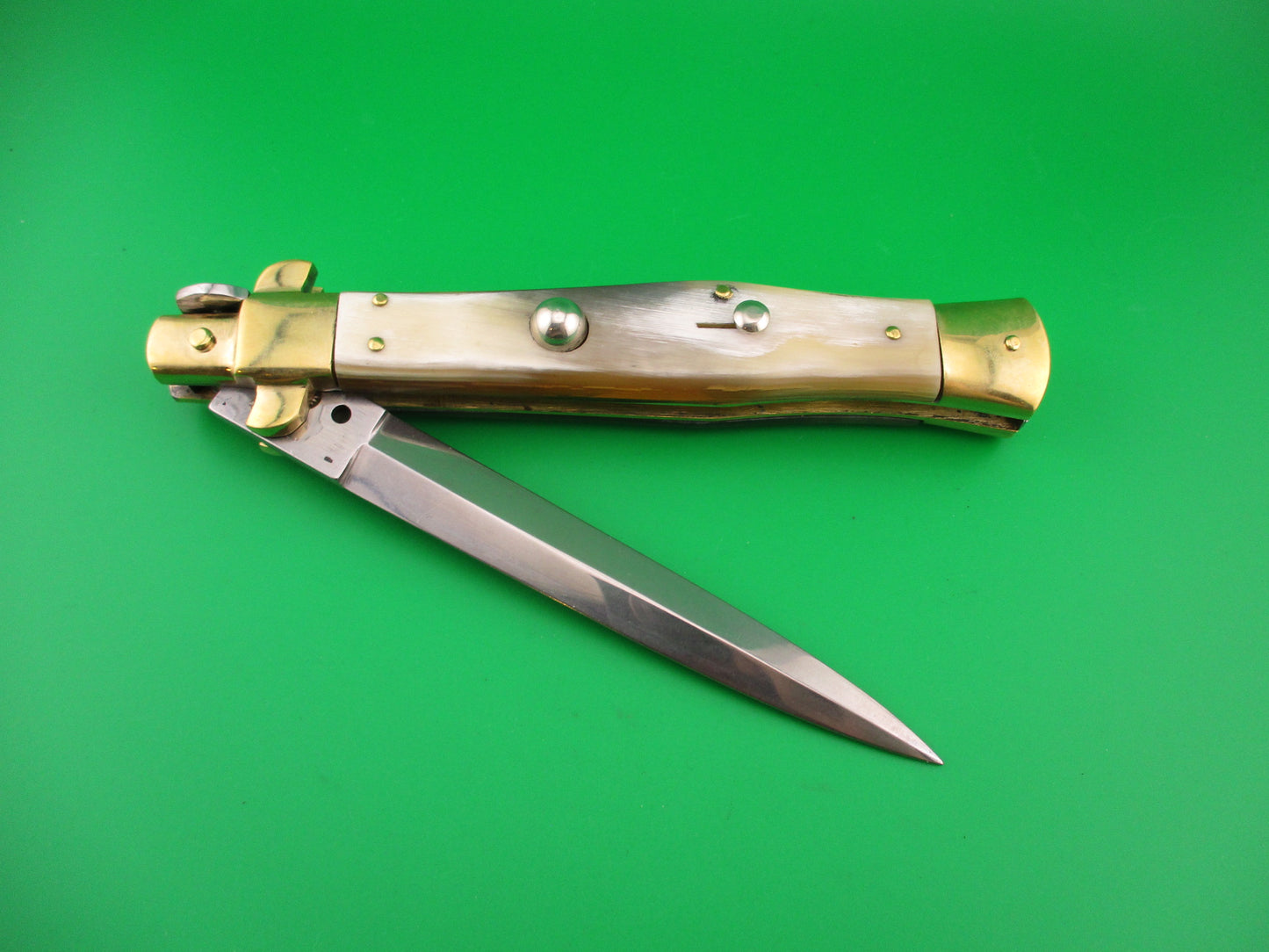 Renzo Pascotto Maniago Italy 30cm Italian Wasp body Picklock Brazilian Horn automatic knife