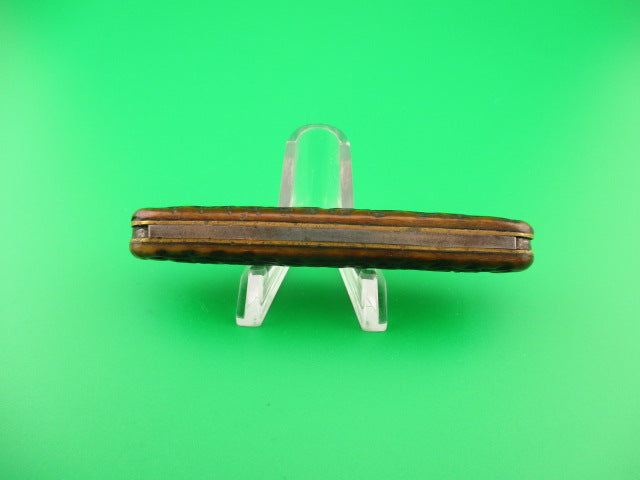 PRESS BUTTON KNIFE CO Mechanic's Jack Large 3 11/16 Bone Double Antique automatic