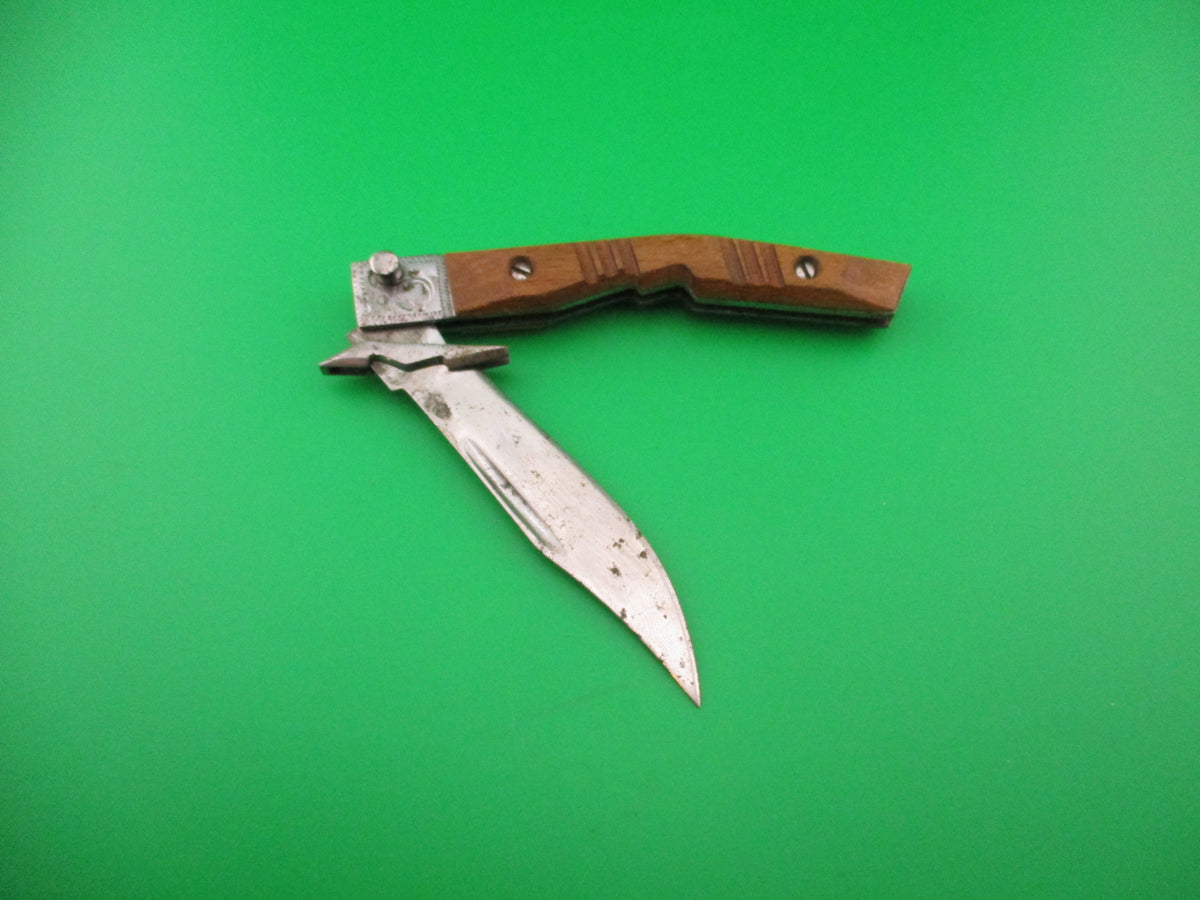 RPK 22cm Russian Prison Knife Swing guard Wood handles vintage automatic knife