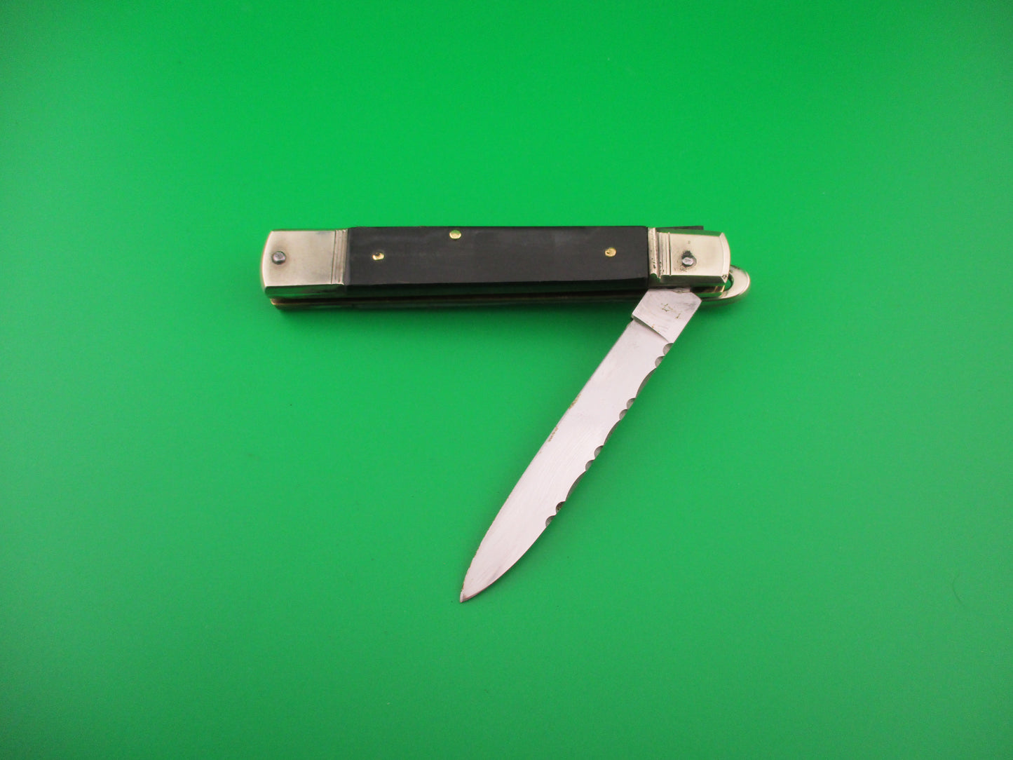 HUBERTUS SOLINGEN ROSTFREI 11cm West Germany Slimline Lever Horn automatic knife