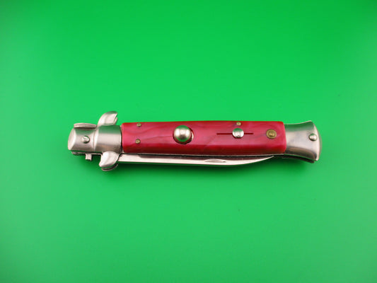 440 STAINLESS ROSTFREI 21cm Italian style Stiletto Red swirl automatic knife