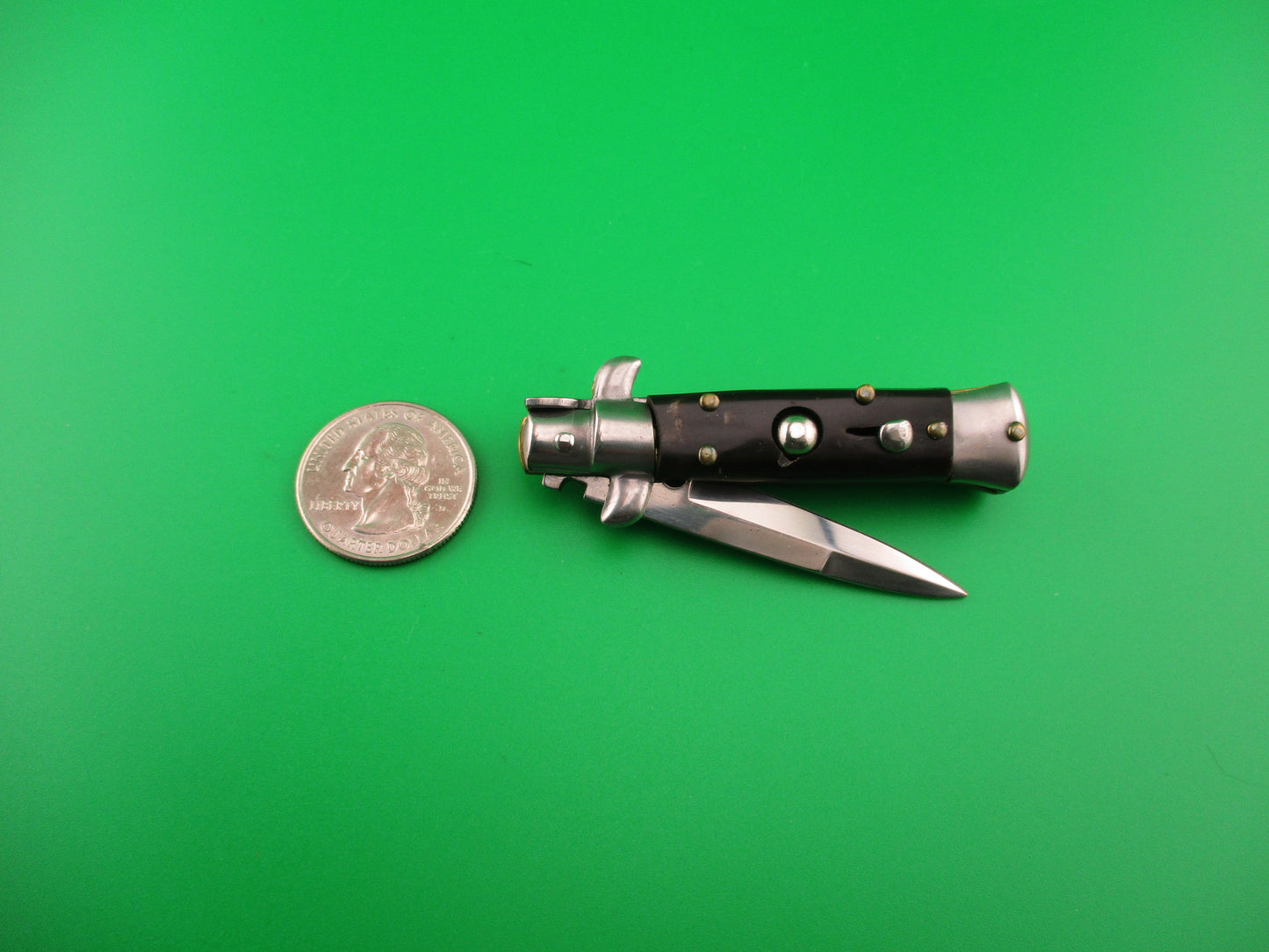 MADE IN ITALY 12cm Italian Swivel bolster Mini Stiletto bayonet automatic knife