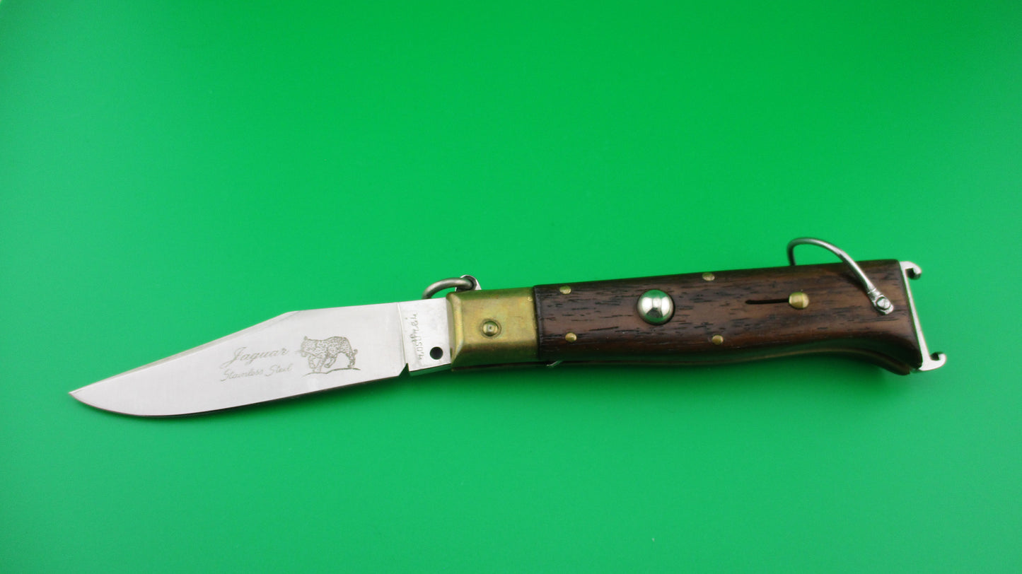 Rostfrei (slant) Jaguar 20cm Italian Shell puller Ring pull switchblade knife NIB