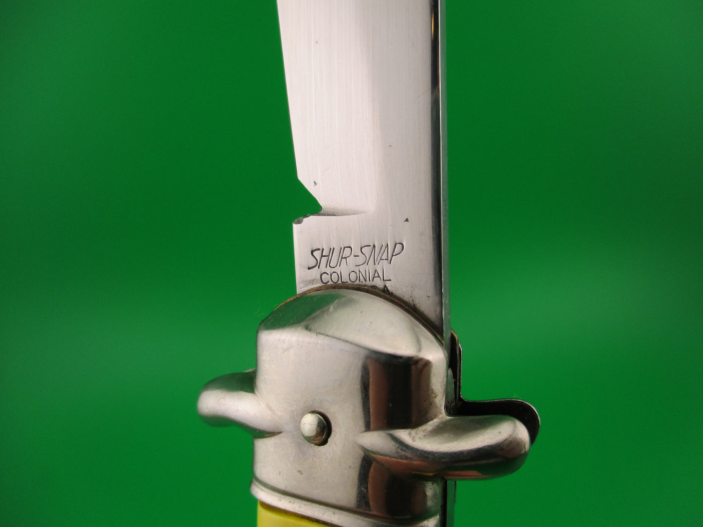 COLONIAL SHUR-SNAP Jumbo Jack #3301 Yellow vintage 1950s switchblade knife