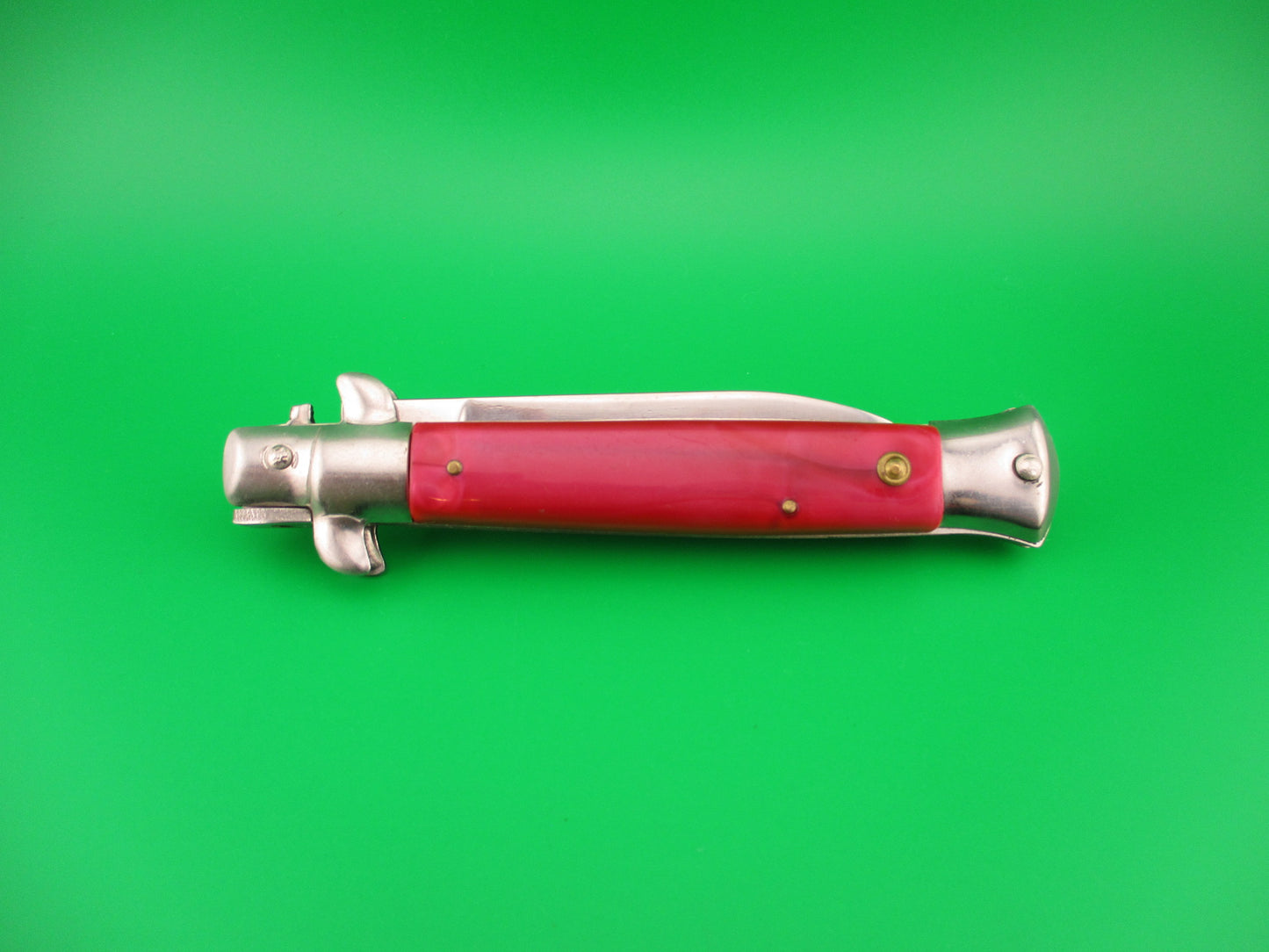 440 STAINLESS ROSTFREI 21cm Italian style Stiletto Red swirl automatic knife