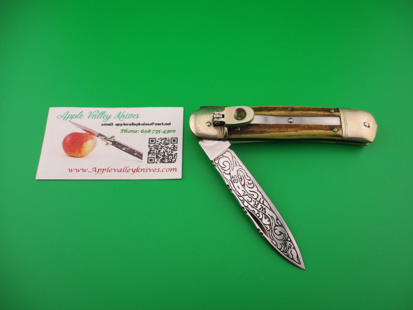 WRCA Hubertus 1985 Club Knife #11 of 65 11cm German Lever Stag automatic knife