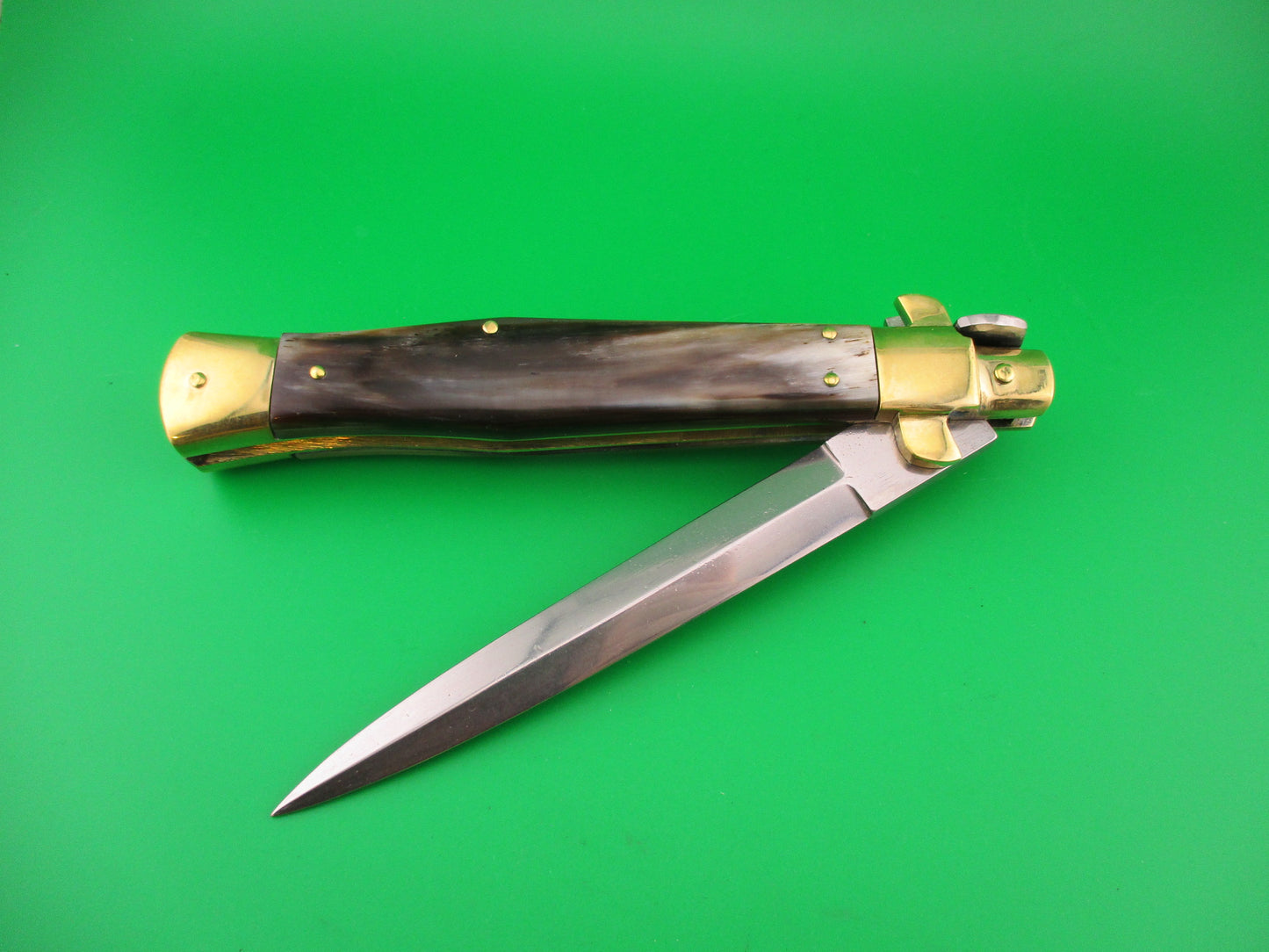 Renzo Pascotto Maniago Italy 30cm Italian Wasp body Picklock Brazilian Horn automatic knife