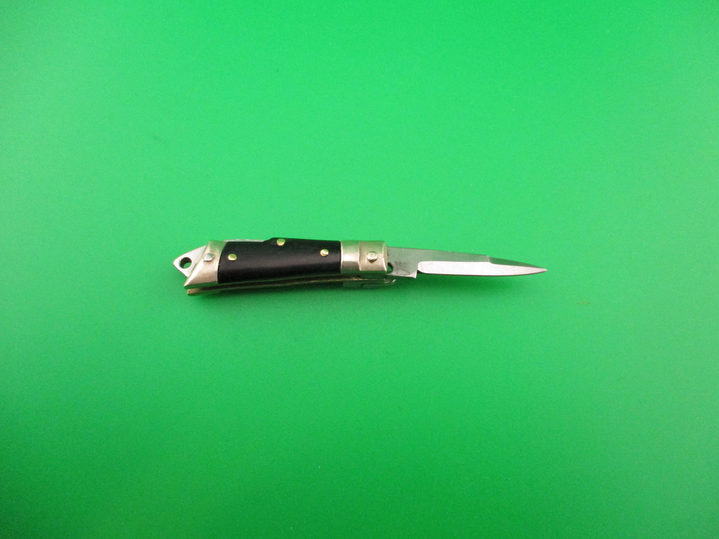 STAINLESS 7cm Japanese Mini Lever Slant Bolster automatic keychain knife