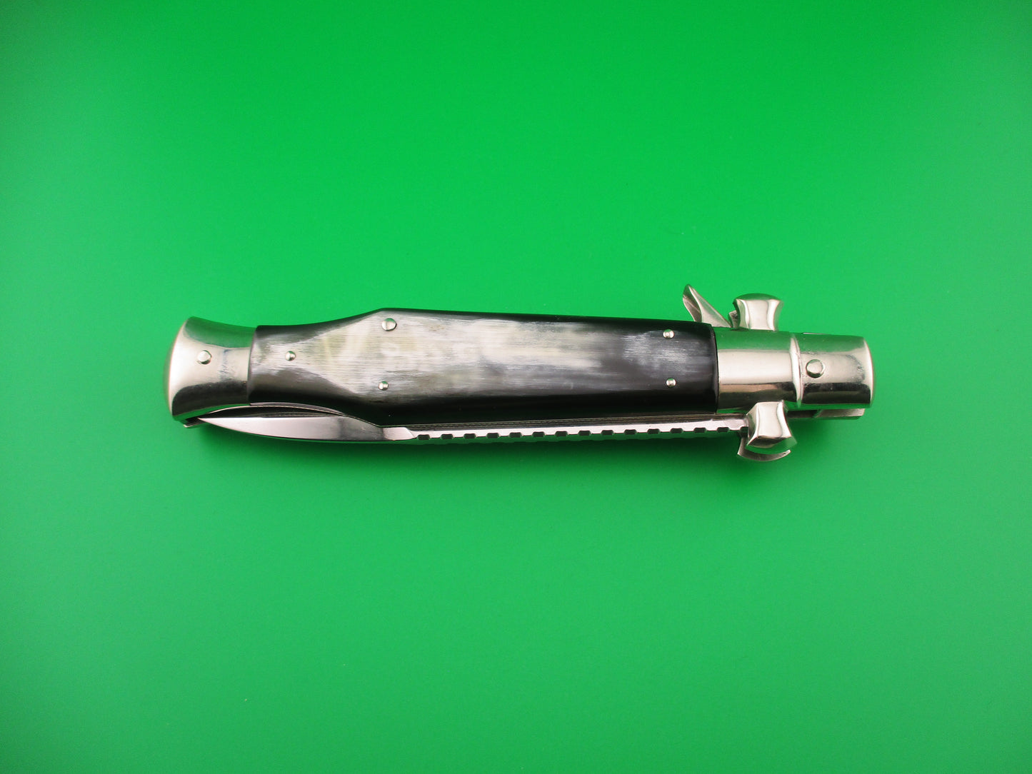 z AGA CAMPOLIN ITALY 29cm Italian BLACK WIDOW Fulcrum Wasp Square button automatic knife