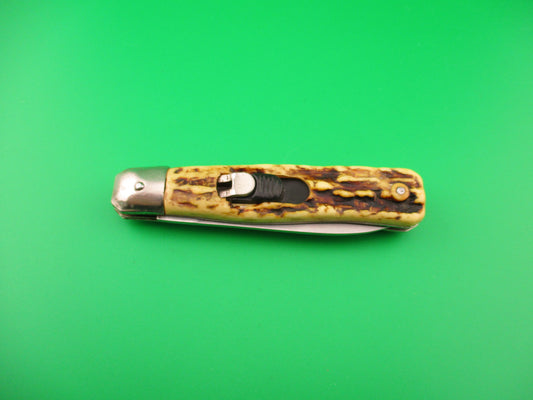 SOLINGEN GERMANY ROSTFREI 18cm German Imitation Stag automatic knife
