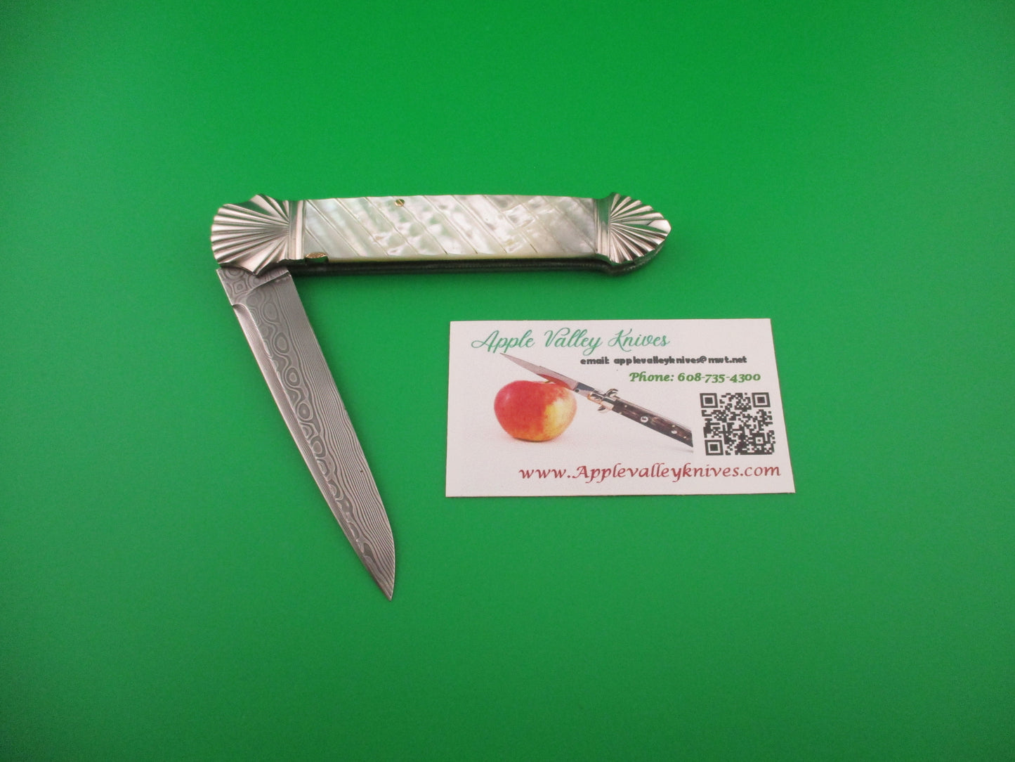 KAS Ken Steigerwalt Custom MOP & Damascus Sea Shell bolster automatic knife