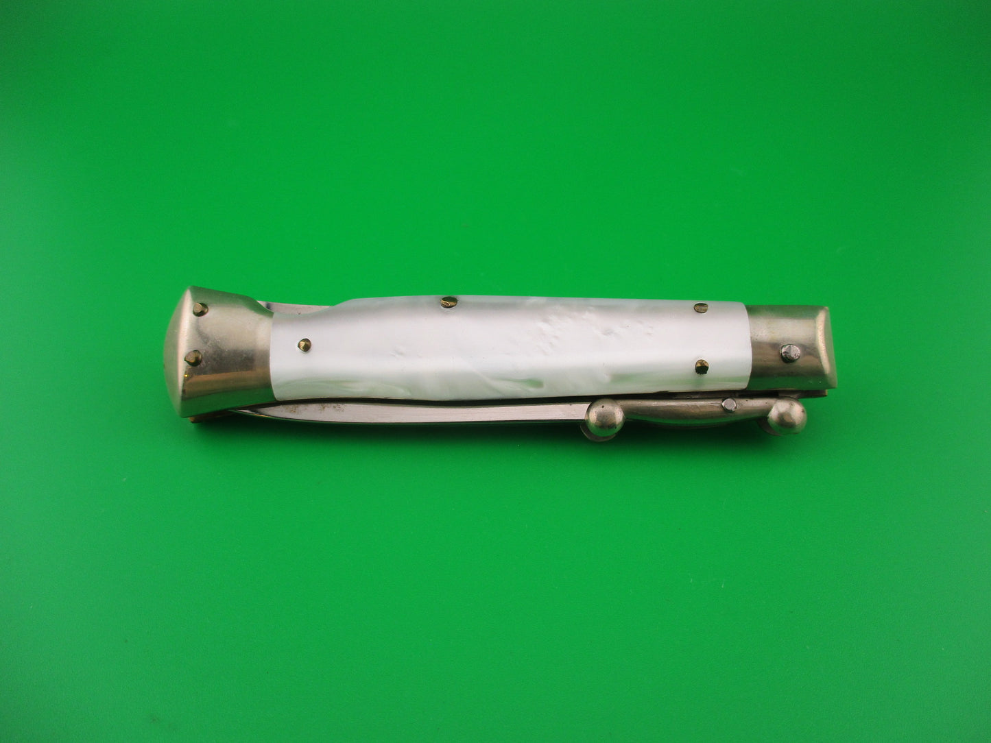 MADE IN ITALY INOX 18cm Italian Swing Guard Pearlex Red Dot vintage automatic knife