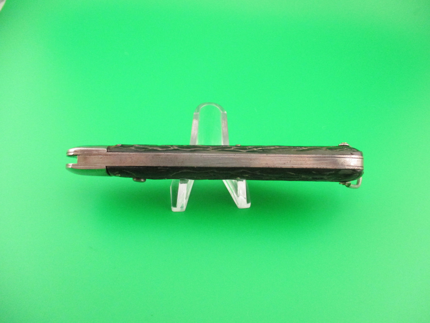 PRESTO Hunter Black Wormgroove scales Vintage Schrade automatic knife w lanyard