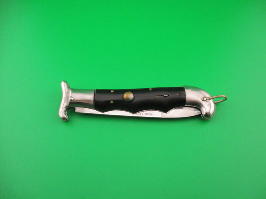 RIZZUTO ESTILETO MILANO 22cm RARE Black Finger groove fixed guard automatic knife