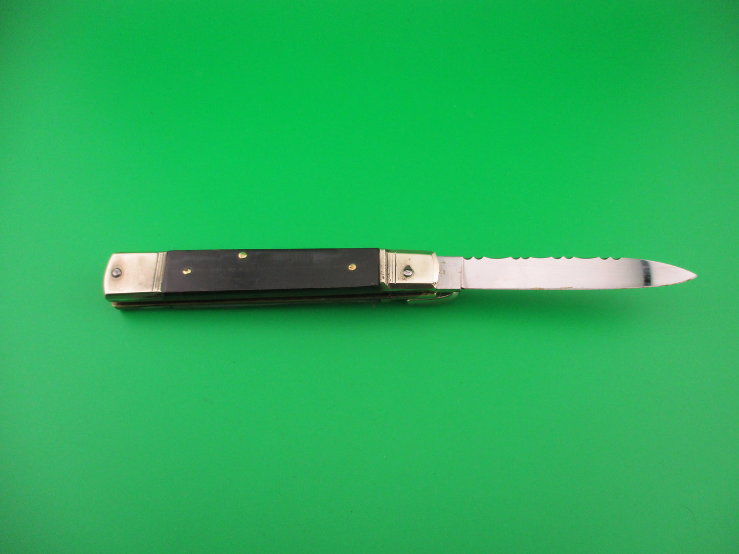 HUBERTUS SOLINGEN ROSTFREI 11cm West Germany Slimline Lever Horn automatic knife