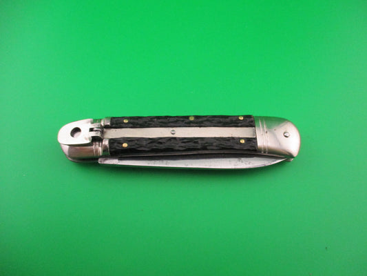 SOLINGEN Kissing Crane 11cm German Lever Dark Jigged Bone vintage automatic knife
