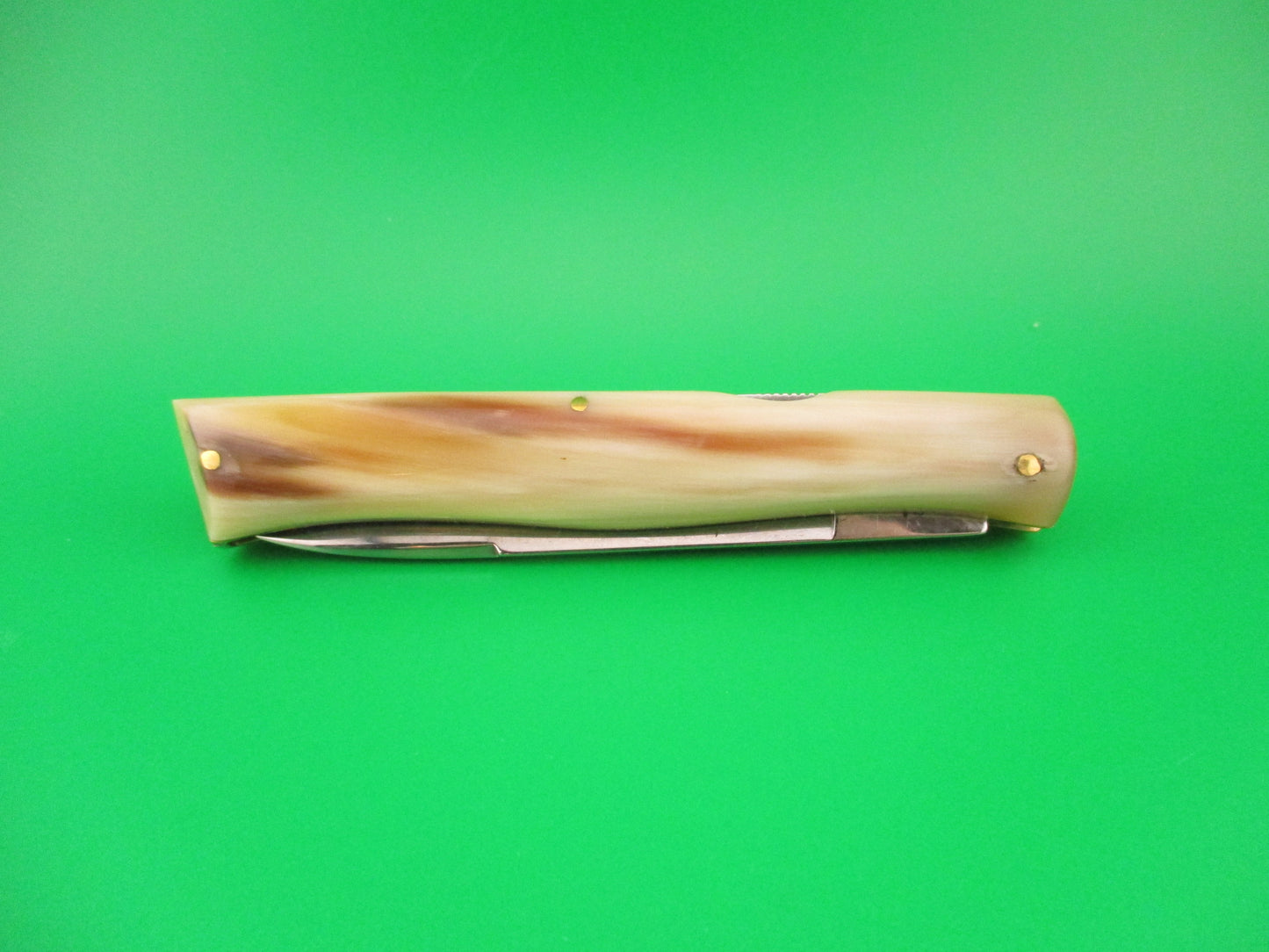CEM MANIAGO 21cm Italian lockback Honey & Cream horn DM automatic knife