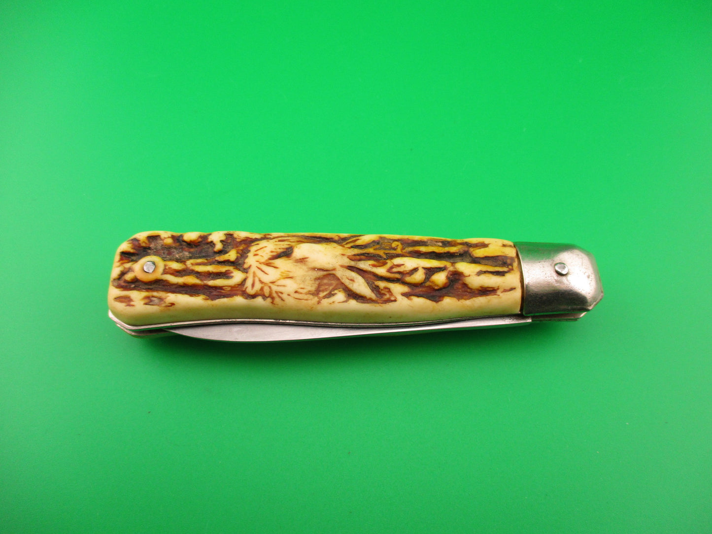 SOLINGEN GERMANY ROSTFREI 18cm German Imitation Stag automatic knife