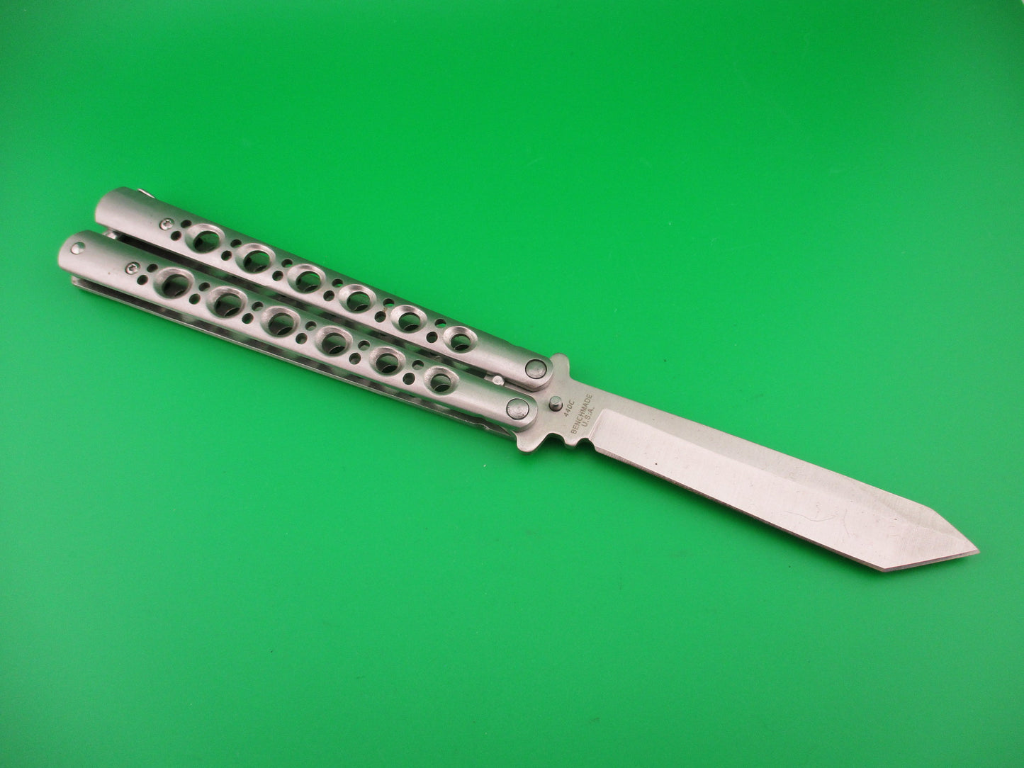 Benchmade style Balisong Butterfly Tanto blade knife copy?