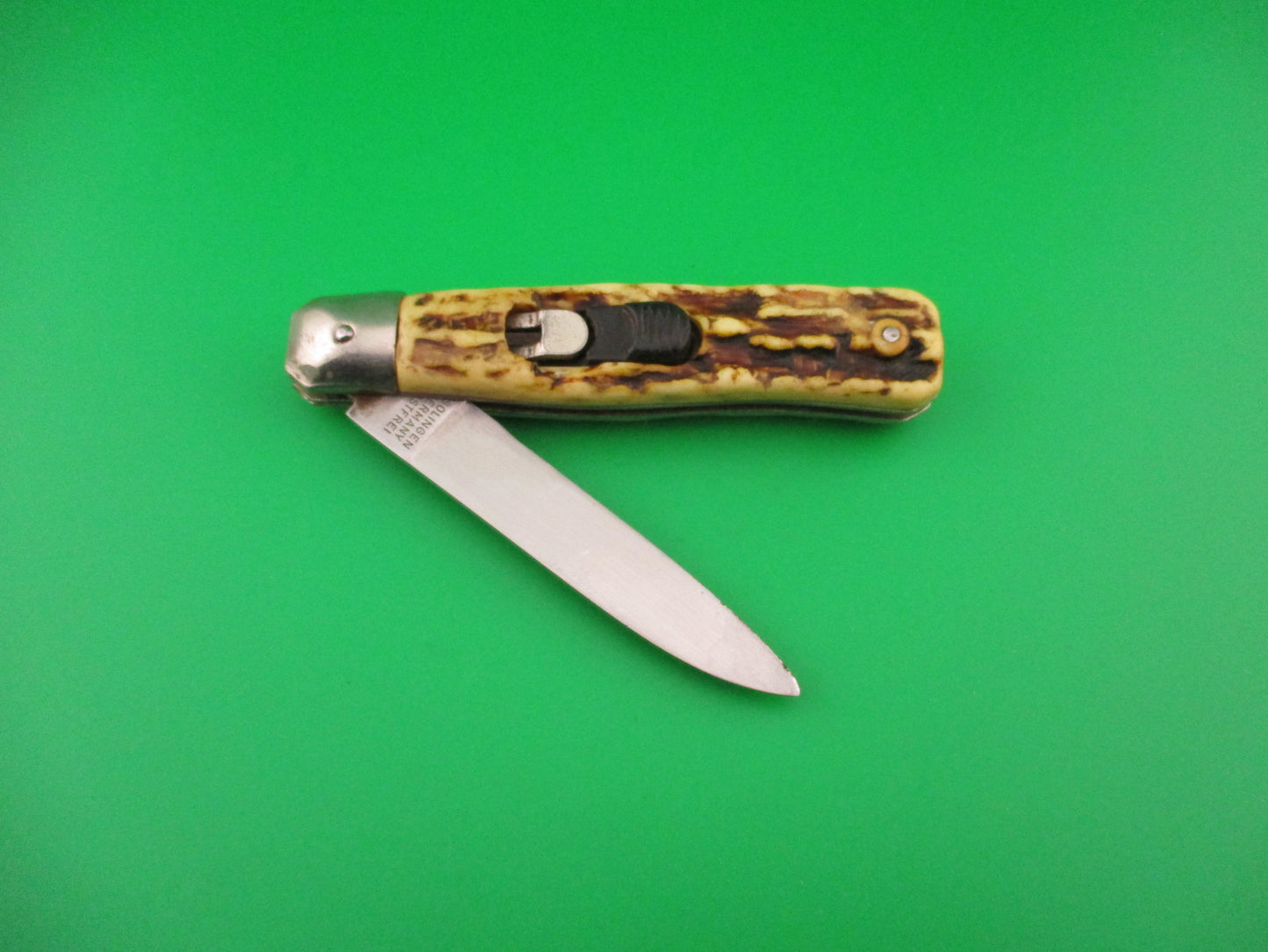 SOLINGEN GERMANY ROSTFREI 18cm German Imitation Stag automatic knife