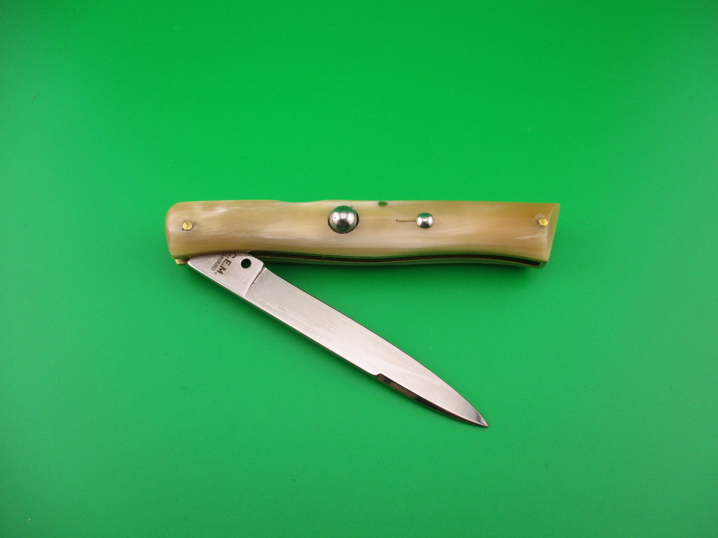 CEM MANIAGO 21cm Italian lockback Honey & Cream horn DM automatic knife
