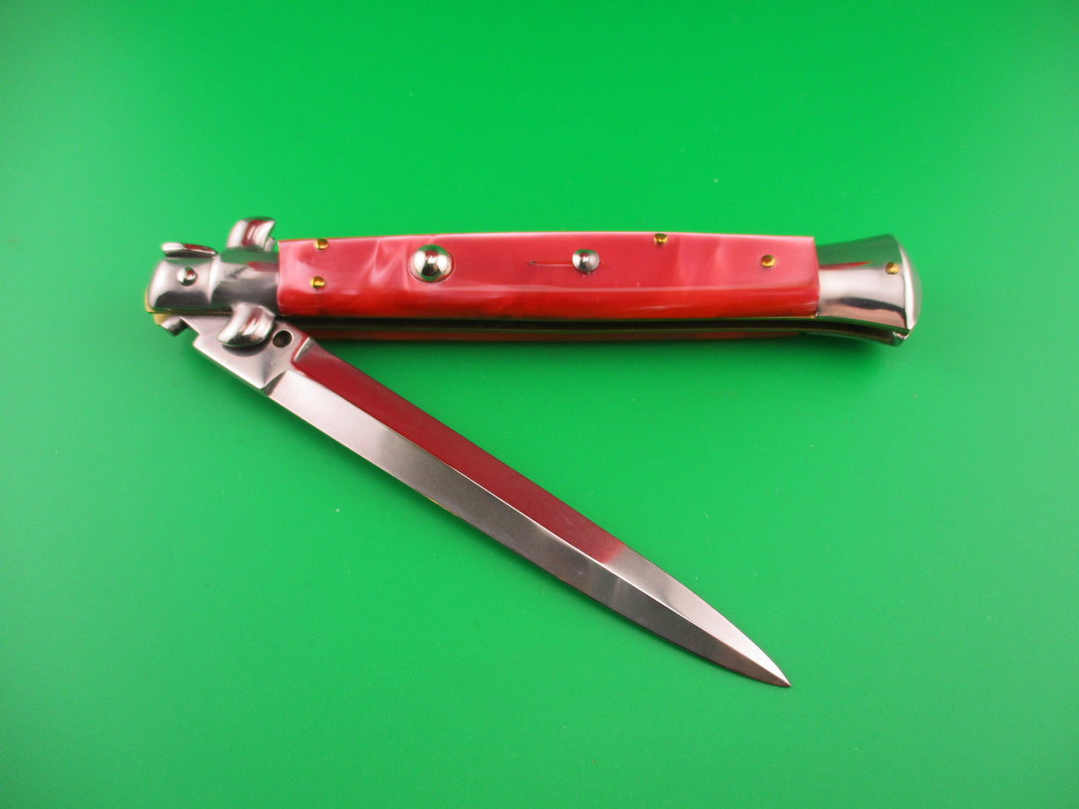 STILETTO ITALY 28cm Italian Swivel bolster Dagger Pink Acrylic automatic knife