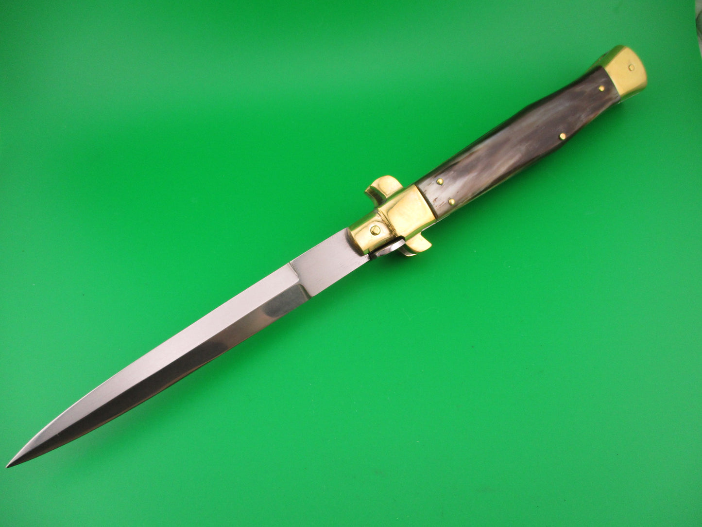 Renzo Pascotto Maniago Italy 30cm Italian Wasp body Picklock Brazilian Horn automatic knife
