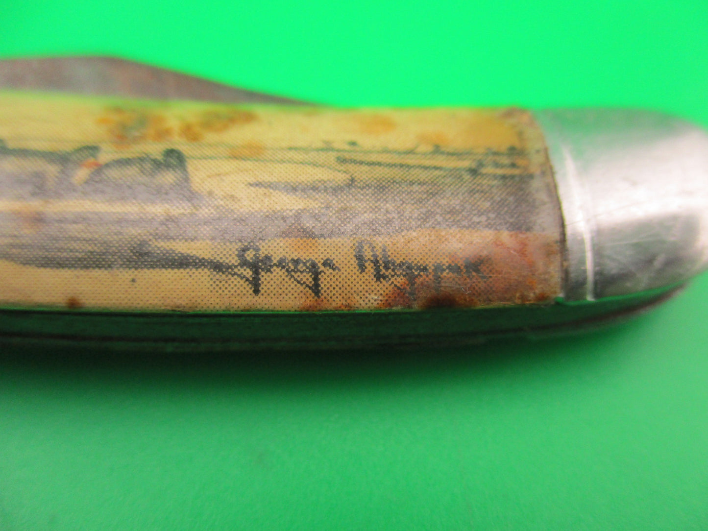 Hammer Brand Utility Jack 1950s Automatic knife with Art by George Ahgupuk