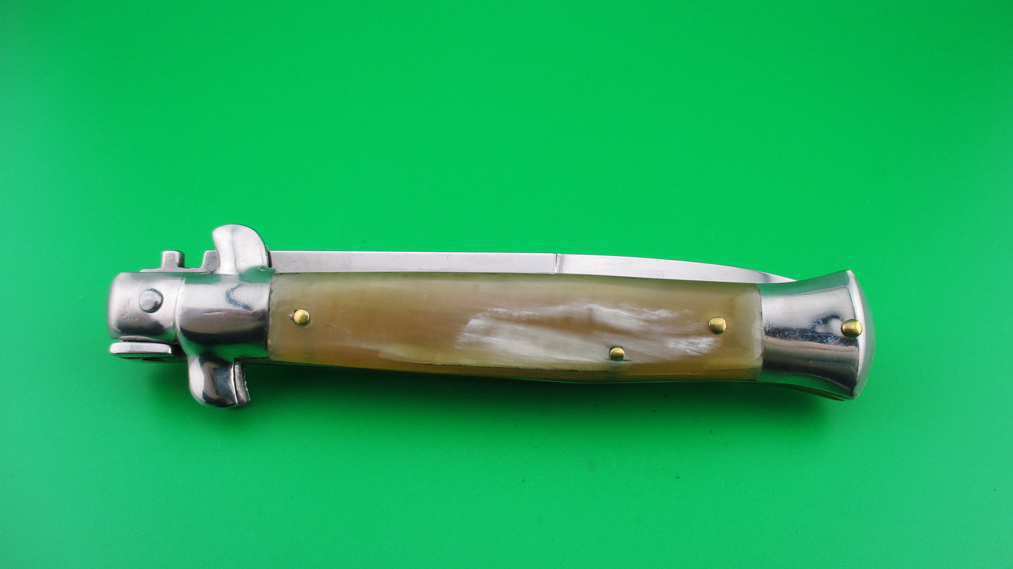 STILETTO ITALY 23cm Italian Stiletto Honey horn swivel bolster switchblade knife