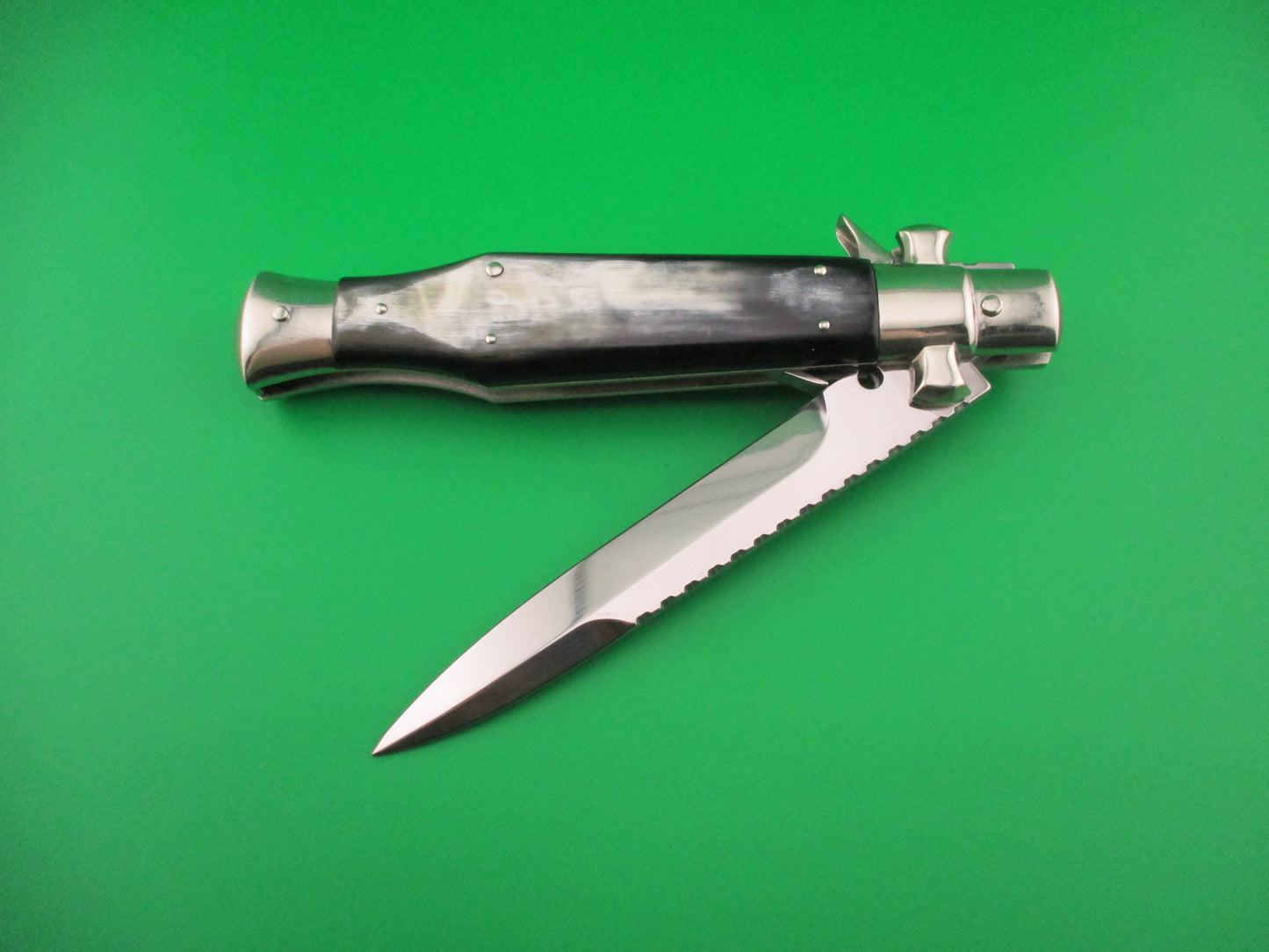 z AGA CAMPOLIN ITALY 29cm Italian BLACK WIDOW Fulcrum Wasp Square button automatic knife