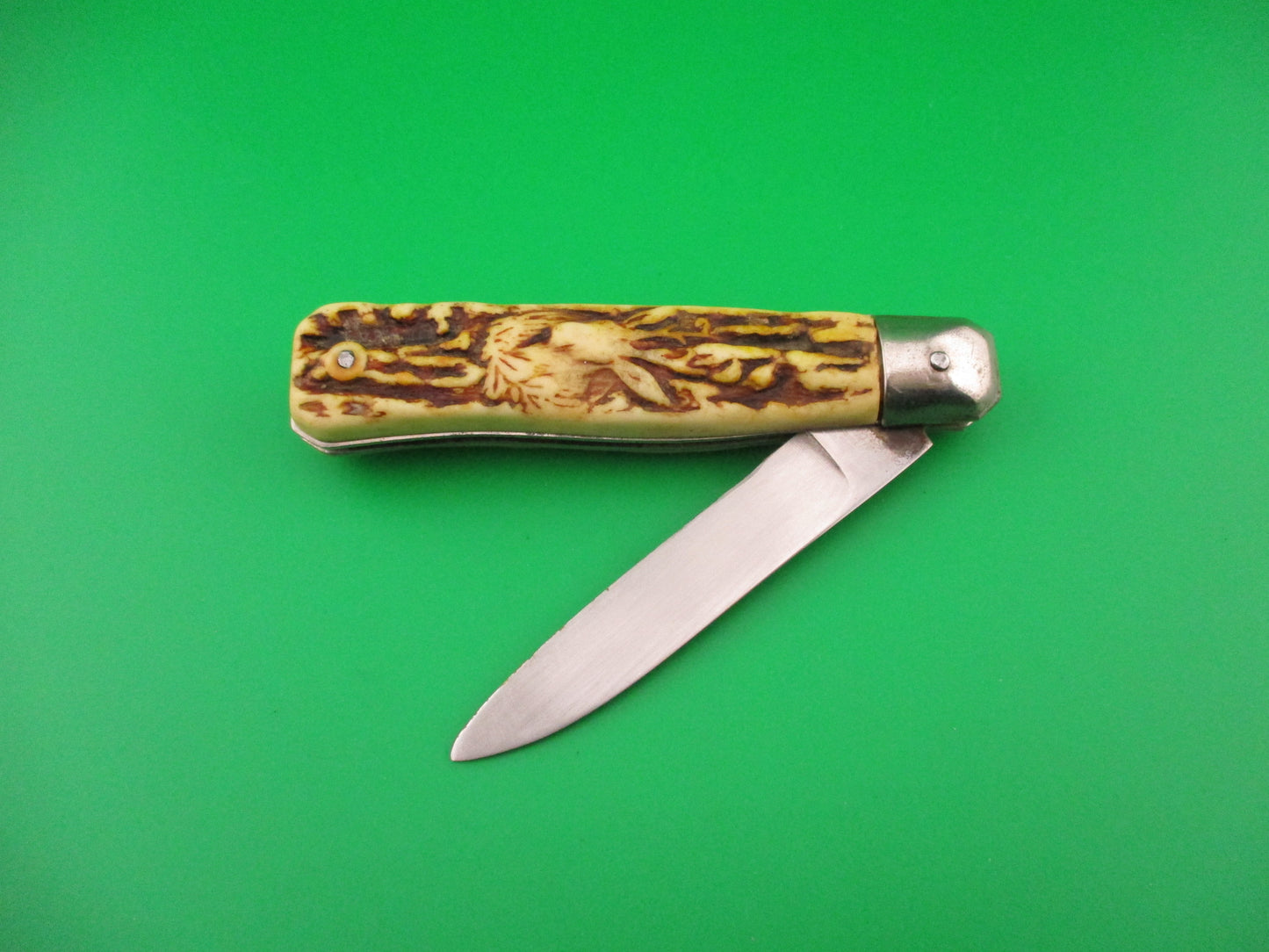 SOLINGEN GERMANY ROSTFREI 18cm German Imitation Stag automatic knife