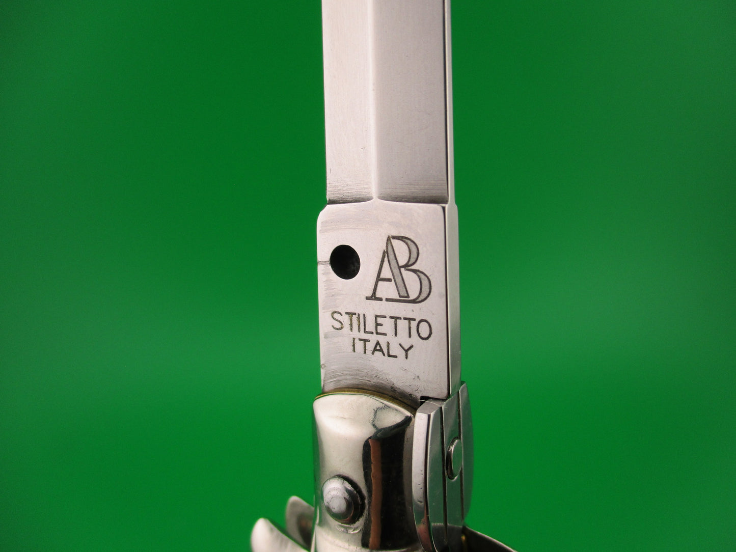 AB STILETTO ITALY 23cm Italian Dagger Blade Honey & Cream swivel bolster switchblade knife