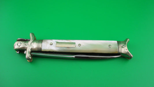 23cm French Chatellerault Mother of Pearl 1850s manual picklock folding knife