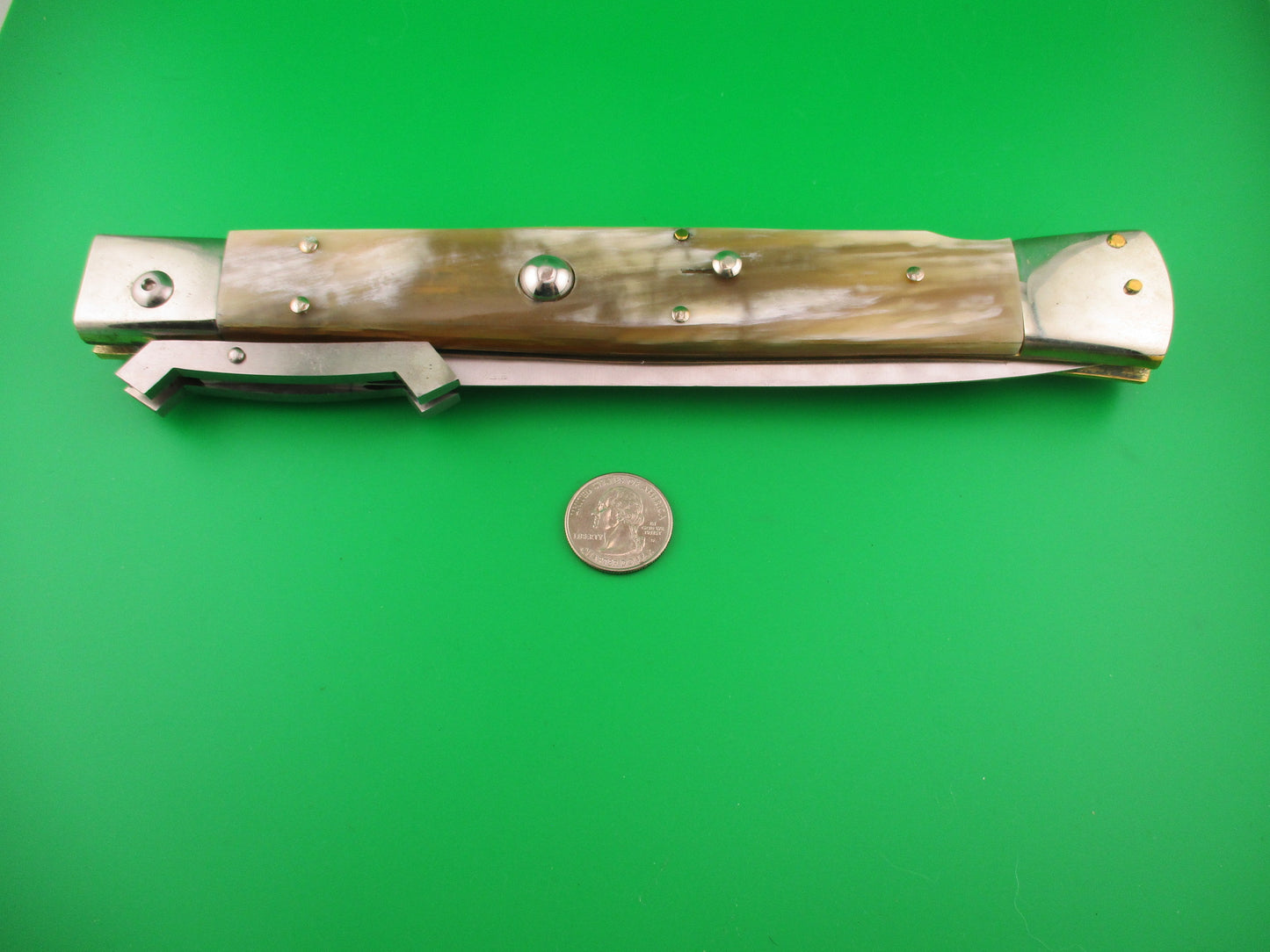 RENZO PASCOTTO 18 INCH (45cm) Swing Guard Dagger Honey Horn automatic knife